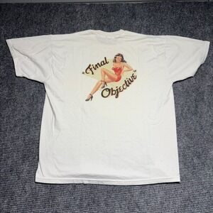 Vintage Diner Girl Graphic Blend Mens T Shirt XL Pin Up‎ Girl Graphic Tee White